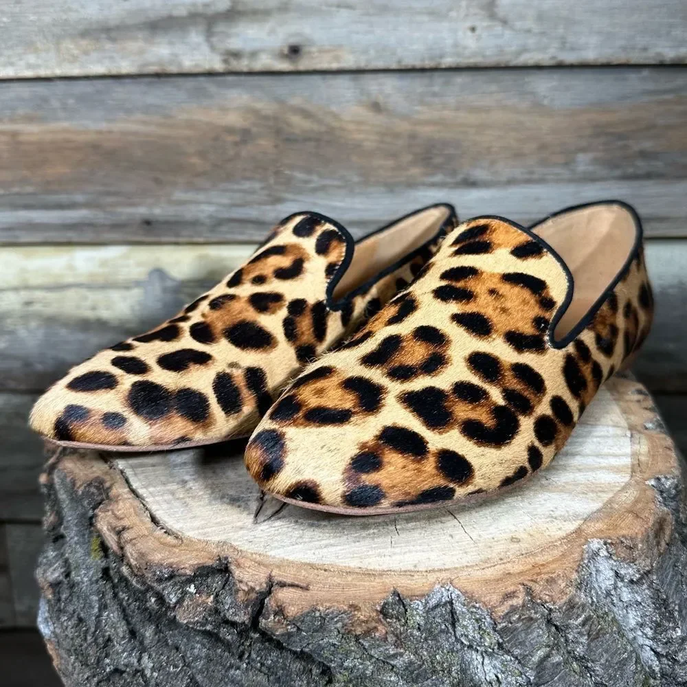 J.Crew Leopard Calf Hair Flats sz 6